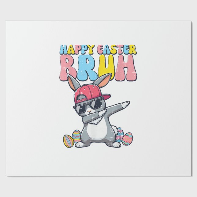 Papier Cadeau Happy Easter Bruh Bunny Dab Rabbit Dance Boys Kids (Plat)