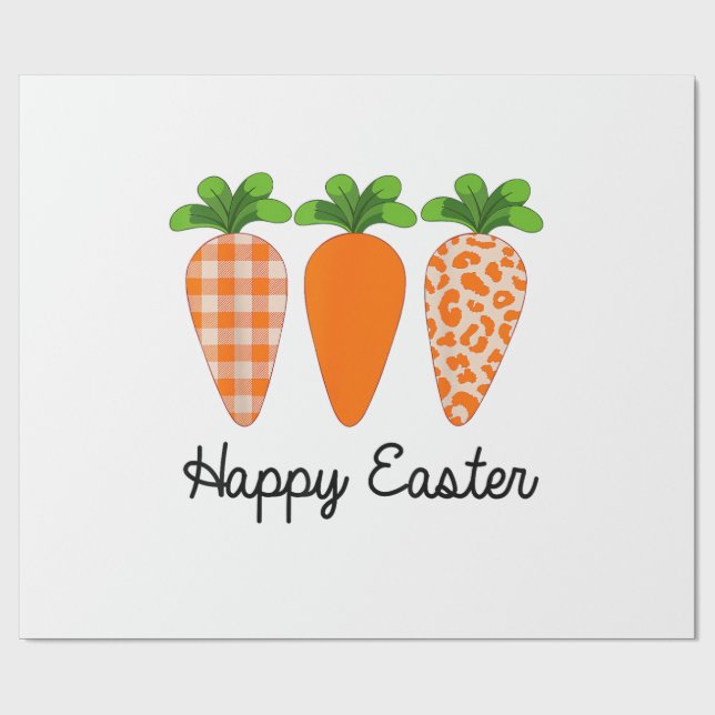 Papier Cadeau Happy Easter Carrot Cute Easter T-Shirt (Plat)