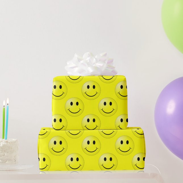 Papier Cadeau Happy Face Graphic Motif (Cadeaux de fête)