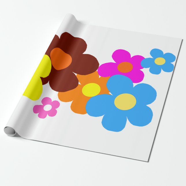 Papier Cadeau Happy Flowers (Déroulé)