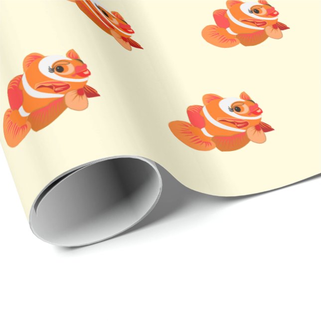 Papier Cadeau Happy Goldfish Wrapping (Coin rond)