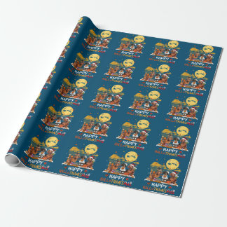 Papier Cadeau Happy Hallothanksmas Halloween Thanksgiv