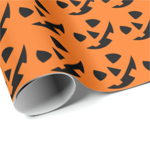 Papier Cadeau Happy Halloween citrouille isolé drôle icône de so