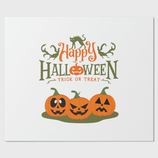 Papier Cadeau Happy Halloween - Cool Halloween (Plat)