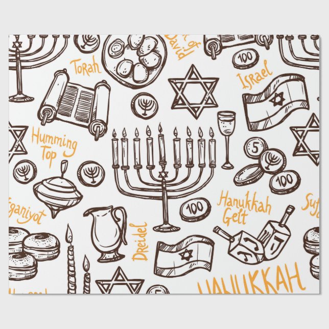 Papier Cadeau Happy Hanoukka Wrapper paper (Plat)