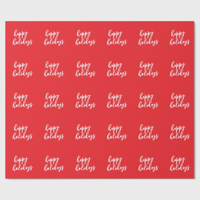 Papier Cadeau Happy Holidays Christmas New Year Season Message (Plat)