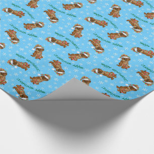 Papier Cadeau Happy Howliday Irish Water Spaniel