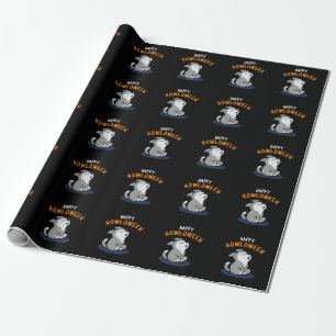 Papier Cadeau Happy Howloween Funny Chien Pun Dark BG