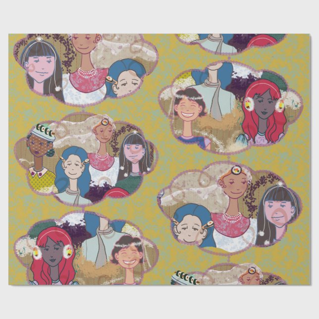 Papier Cadeau Happy Illustrated Gift Wrapping Paper (Plat)