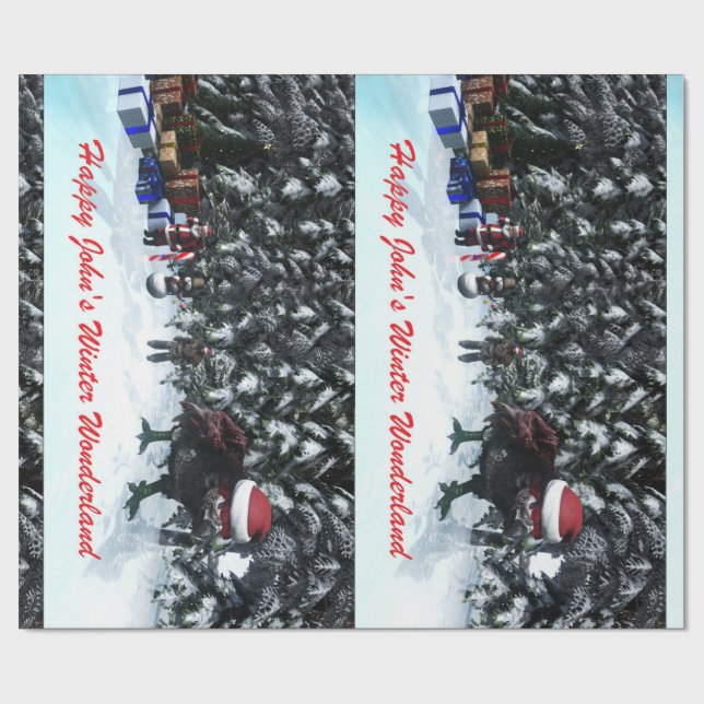 Papier cadeau Happy John's Winter Wonderland (Plat)