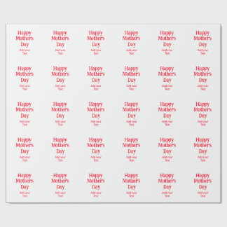 Papier Cadeau Happy mother's day red add text simple minimal mom