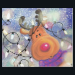 Papier Cadeau Happy Reindeer Christmas Wrapper Paper<br><div class="desc">Papier à enveloppement de Noël de Rindeer Joyeux - Design de peinture MIGNED - Personnalisable</div>