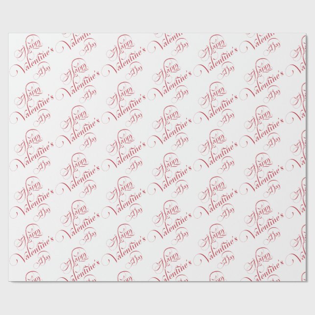 Papier Cadeau Happy Valentine's Day Wrapping Paper (Plat)