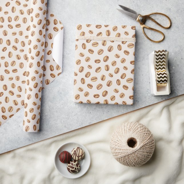 Papier Cadeau Haricots de café à la crème (Artisanat)
