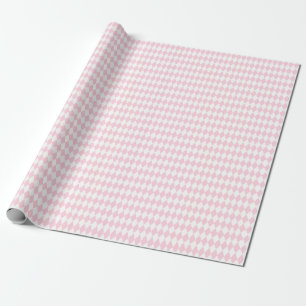 Papier Cadeau Harlequin rose-clair et blanc moyen