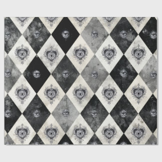 Papier Cadeau Harlequin with All-Seeing Eyes Wrapping Paper