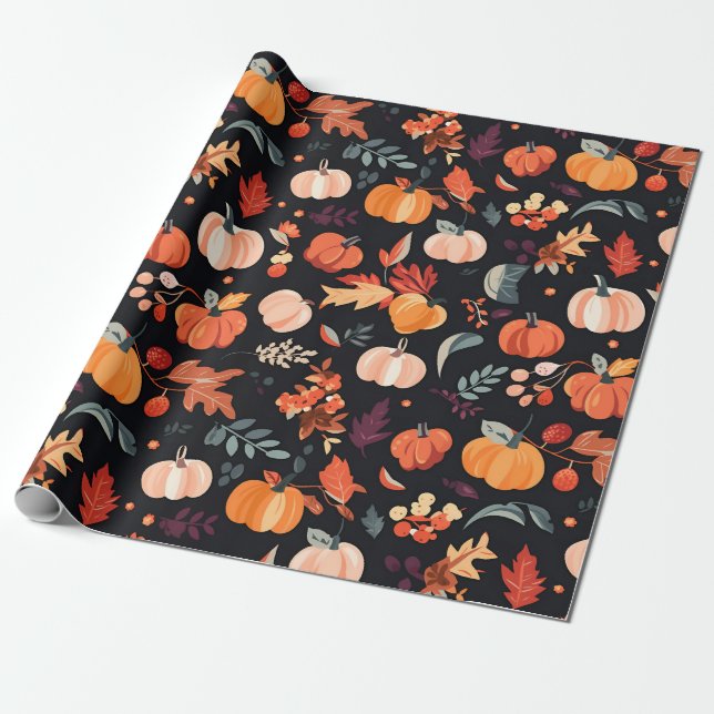 Papier Cadeau Harmonie de récolte d'automne (Déroulé)