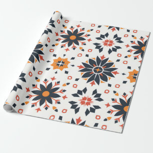 Papier Cadeau Harmonie florale géométrique