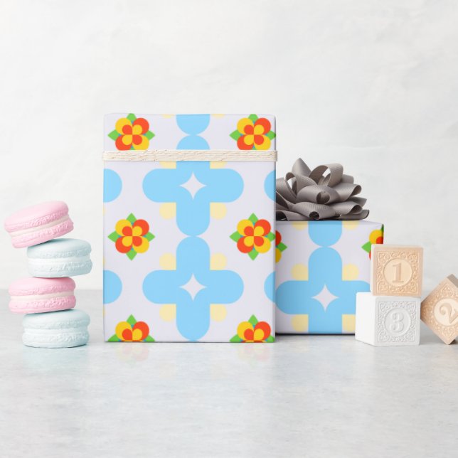 Papier Cadeau Harmonie florale - Hibiscus inspiré (Baby Shower)
