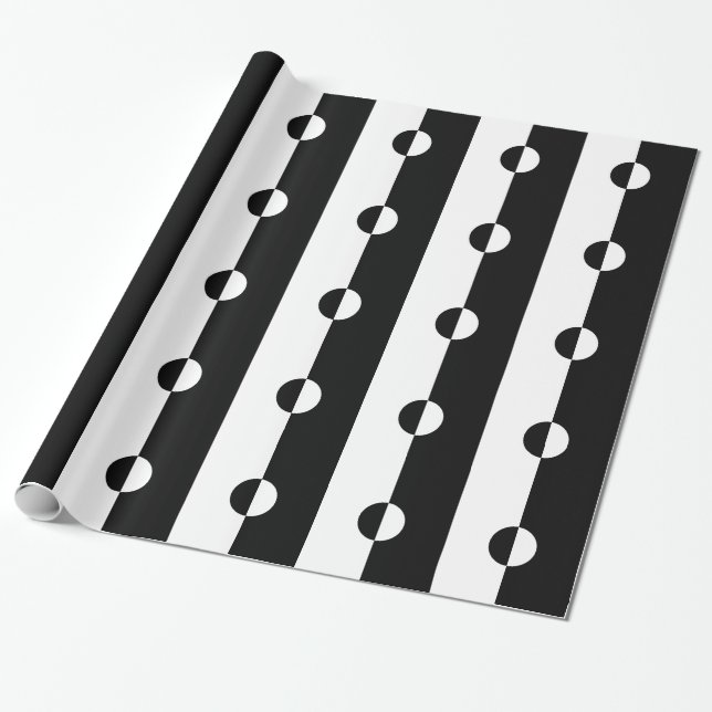 Papier Cadeau Harmonie noire et blanche (Déroulé)