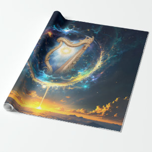 Papier Cadeau Harpe céleste des cieux liés à la lune.
