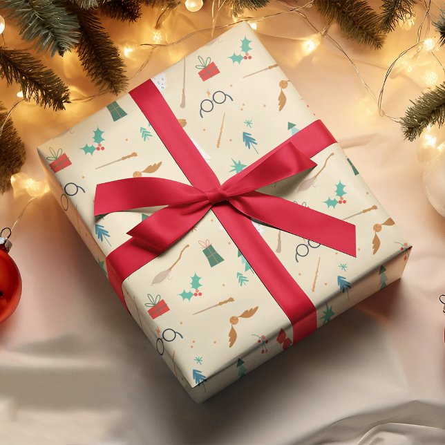 Papier Cadeau Harry Potter | Motif d'icône de vacances (Wrapping paper on gift)