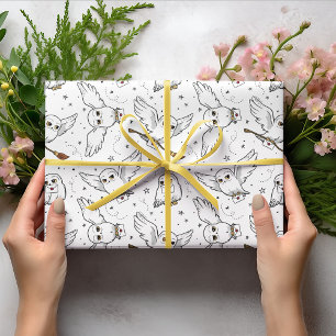 Papier Cadeau Harry Potter   Motif Hedwig - Baby Shower