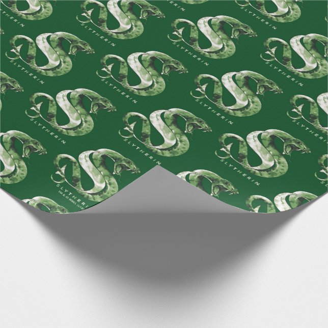 Papier Cadeau Harry Potter | SLYTHERIN™ Serpent Aquarelle (Coin)