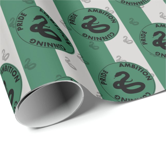 Papier Cadeau Harry Potter | Traits de la maison SLYTHERIN™ Grap (Coin rond)