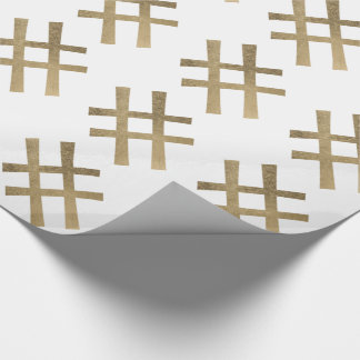 Papier Cadeau Hashtag d'or