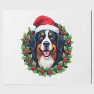 Papier Cadeau Haut de tank drôle de Noël Chien de montagne de Be