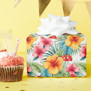 Papier Cadeau Hawaïen floral exotique 