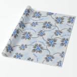 Papier Cadeau Hawaiian Holly Hanoukka Blue Floral<br><div class="desc">Hau’oli Hanukaha est Hawaï'ian pour Happy Hanoukka ! Cette illustration montre une interprétation tropicale du saint dans les couleurs Hanoukka et les gradients subtils. Le lettrage est poussiéreux avec de la neige pour une surprise supplémentaire. Ce design est disponible sur une variété de produits pour la maison et les vêtements...</div>