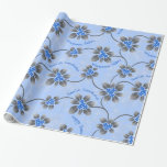 Papier Cadeau Hawaiian Holly Hanoukka Blue Floral<br><div class="desc">Hau’oli Hanukaha est Hawaï'ian pour Happy Hanoukka ! Cette illustration montre une interprétation tropicale du saint dans les couleurs Hanoukka et les gradients subtils. Le lettrage est poussiéreux avec de la neige pour une surprise supplémentaire. Ce design est disponible sur une variété de produits pour la maison et les vêtements...</div>