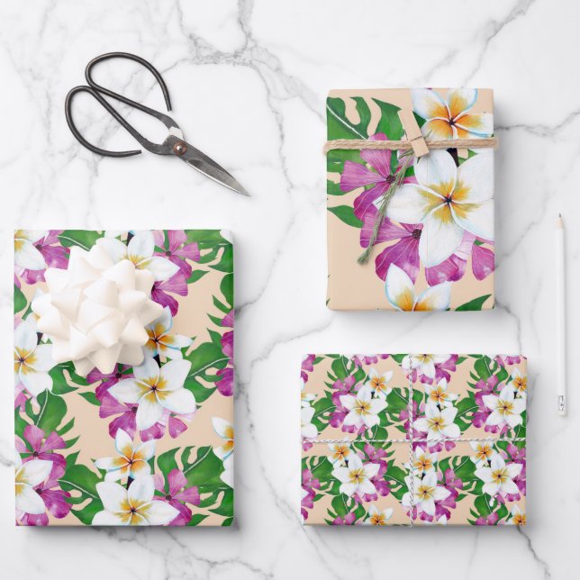 Papier cadeau Hawaiian Plumeria (Recto)