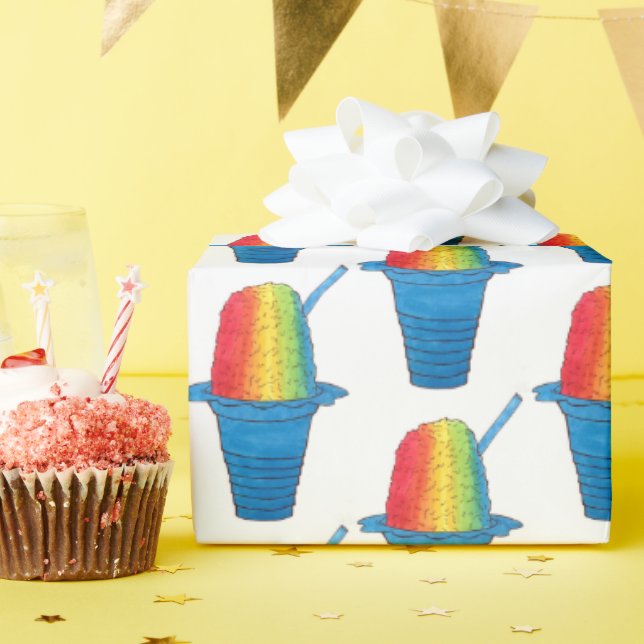 Papier Cadeau Hawaiian Rainbow Shave Ice Froid Dessert Hawaii (Fête d'anniversaire)