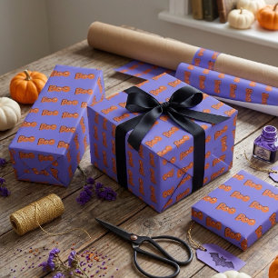 Papier Cadeau Hé Boo Est-ce que je t'ai fait peur Typographie De
