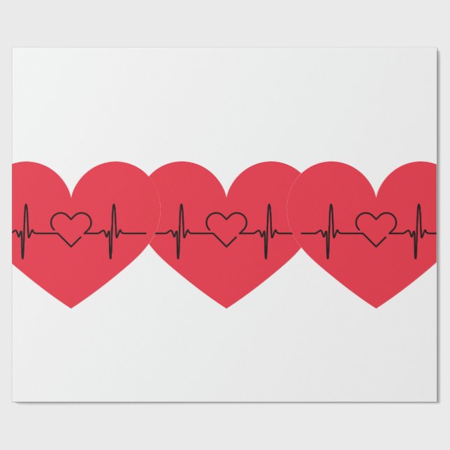 Papier Cadeau heart paper (Plat)