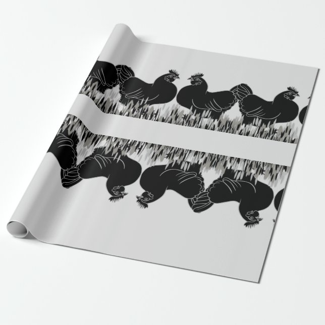 Papier Cadeau Hens~Silhouette (Déroulé)