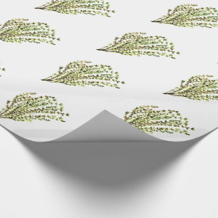 Papier Cadeau Herbes de thym cuisine aquarelle rustique Green ch