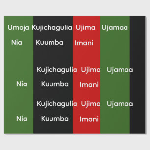 Papier Cadeau Héritage africain principes du Kwanzaa Nguzo Saba