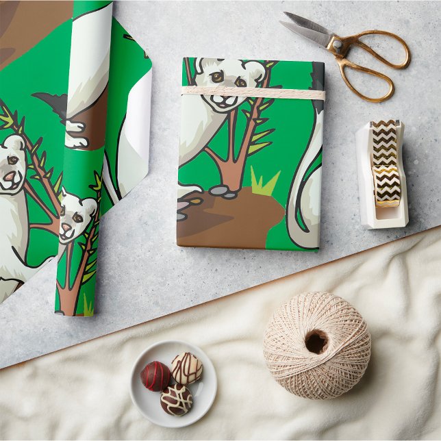 Papier Cadeau Hermine blanche Belette d'hiver Faune (Créateur téléchargé)
