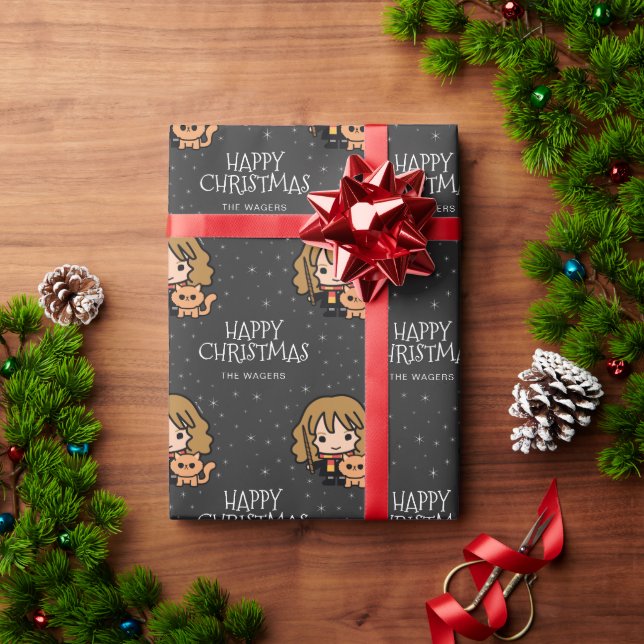 Papier Cadeau Hermione Granger personnalisé | Joyeux Noël (Cadeau de vacances)