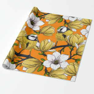 Papier Cadeau Heure du printemps en jaune