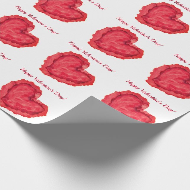 Papier Cadeau Heureuse Sainte-Valentin Red Heart (Coin)