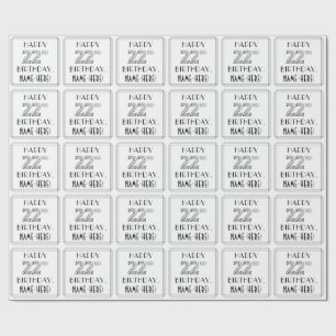 Papier Cadeau HEUREUX 22E ANNIVERSAIRE ; Style Art Déco ; Nom pe