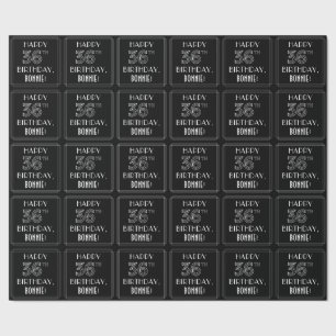 Papier Cadeau HEUREUX 36E ANNIVERSAIRE ; Style Art Déco avec/ No