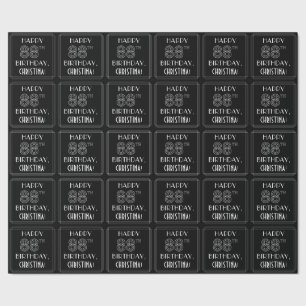 Papier Cadeau HEUREUX 88ÈME ANNIVERSAIRE ; Style Art Déco avec/