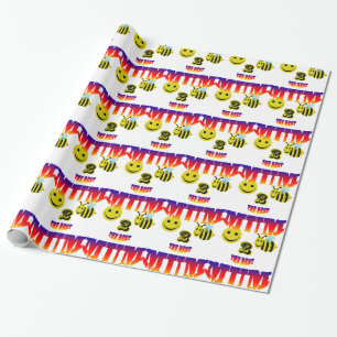 Papier Cadeau heureux, abeille 2 la meilleure maman