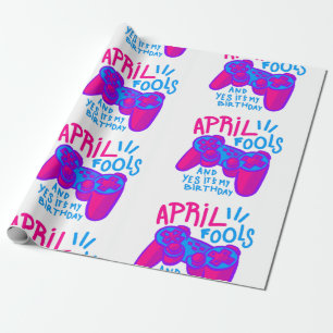 Papier Cadeau heureux April Fools Day gamer anniversaire